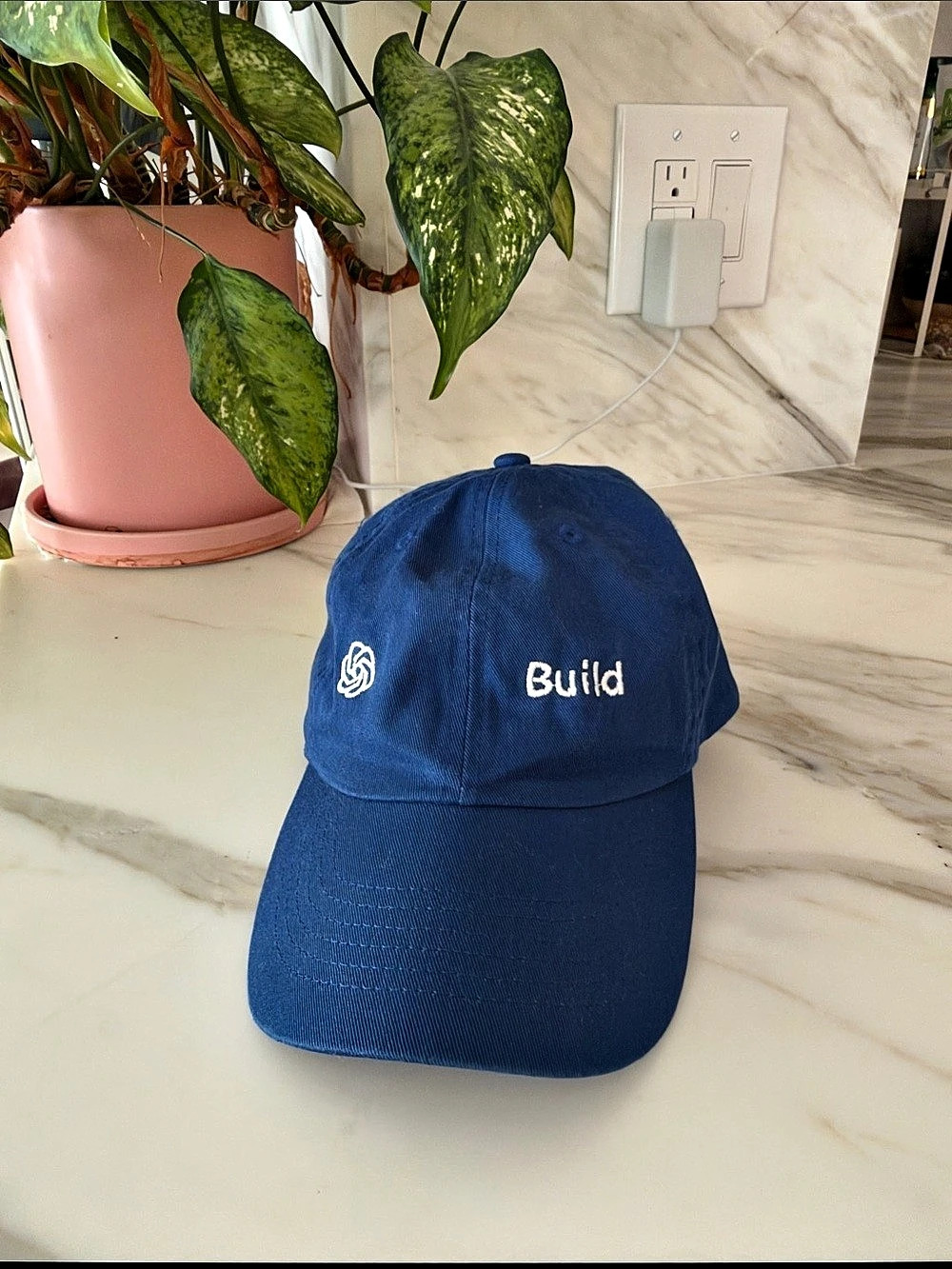 OpenAI Build Hat Embroidered Baseball Cap Blue